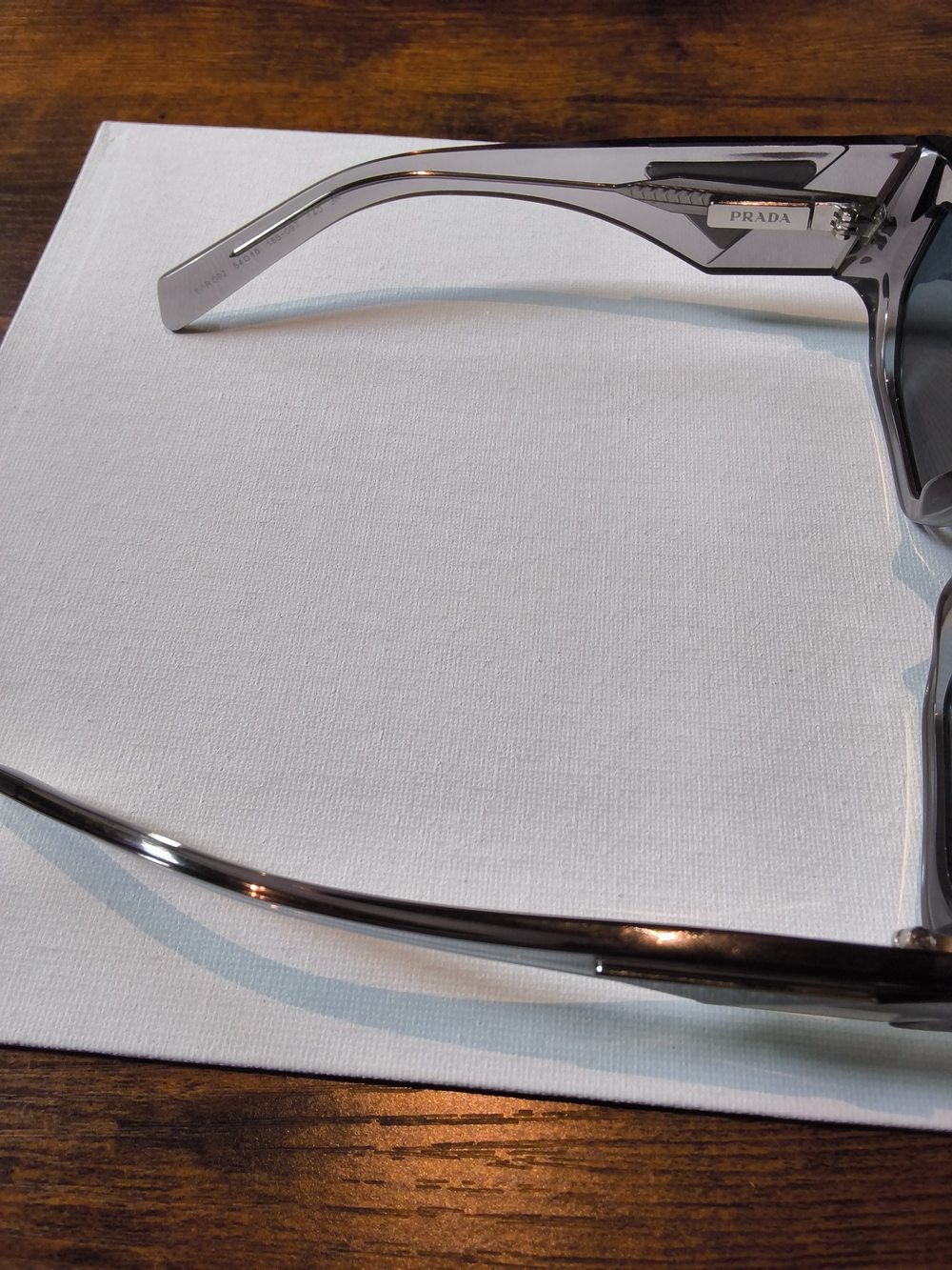 Prada Gray Transparent Rectangular Sunglasses - Picture 3 of 3